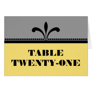 Gray/Yellow Fancy Art Deco Table Number Card