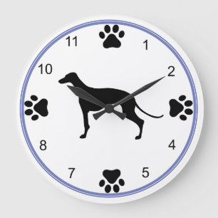 Grayhound Silhouette Large Clock
