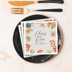 Grayish Bridal Brunch Waffles Pancakes Napkin