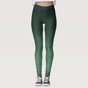 Grayish Green Dark green rustic ombre Leggings