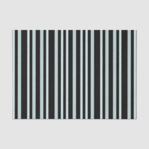 Grayish Grey Green Line Stripes On Black Tissue Paper