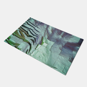 Grayish mint mosaic with lightly carved and satin doormat