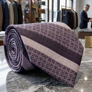 Grayish Pink Violet On A Dusty Plum Purple Grid Tie