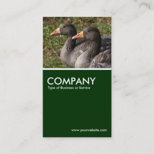 Graylag Geese - Dark Green Business Card