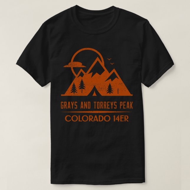 GRAYS AND TORREYS PEAK COLORADO 14ER TShirt (Design Front)