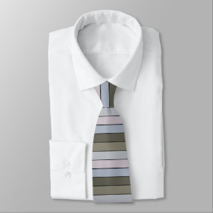 Grays Greens And Black Stripes On Watercolor Paper Tie