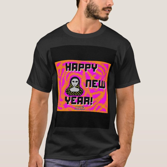 Grays New Year Wishes Men's Black Basic T Shirt (Front)