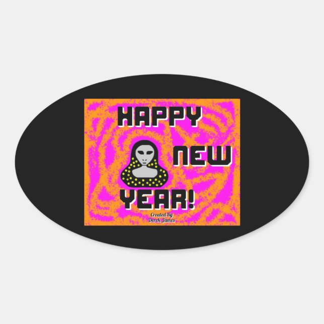 Grays New Year Wishes Oval Sticker (Front)