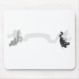 Grayscale Angels Marquee Banner Mouse Mat