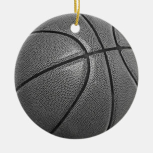 Grayscale Basketball Ceramic Tree Decoration