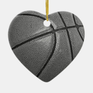 Grayscale Basketball Ceramic Tree Decoration