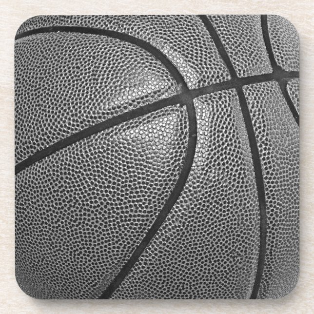 Grayscale Basketball Coaster (Front)