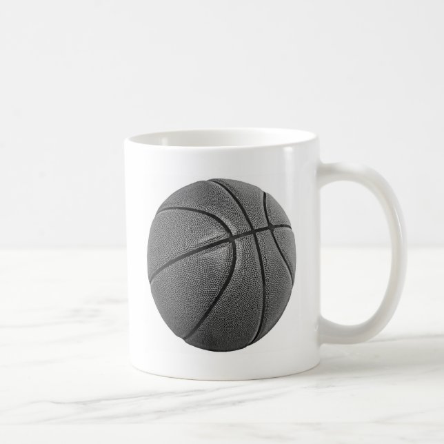 Grayscale Basketball Coffee Mug (Right)