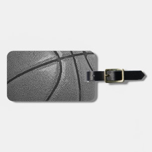 Grayscale Basketball Luggage Tag