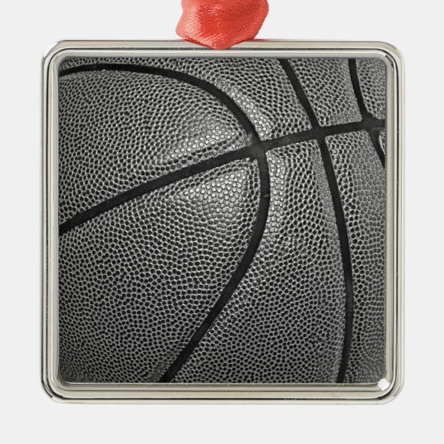 Grayscale Basketball Metal Tree Decoration (Front)