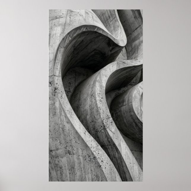 Grayscale Concrete Curve Poster (Front)