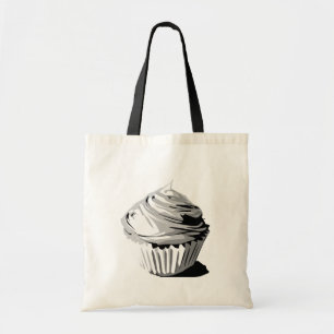 Grayscale cupcake tote
