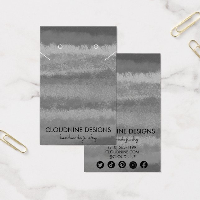 Grayscale Earring Necklace Jewellery Display Card (Office)