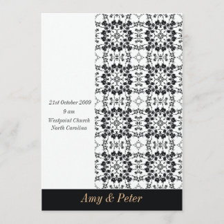 grayscale Florish wedding invitation card