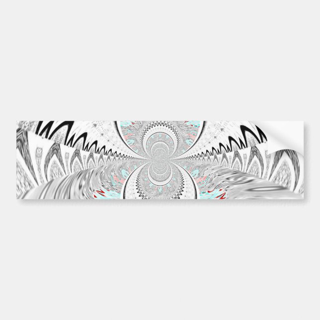 Grayscale Kaleidoscope Art Print Bumper Sticker (Front)