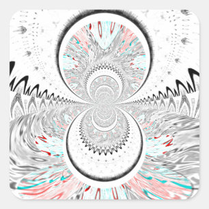 Grayscale Kaleidoscope Art Print Square Sticker