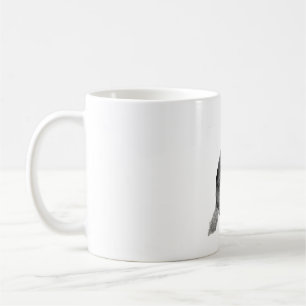 Grayscale Mini Schnauzer Portrait Coffee Mug