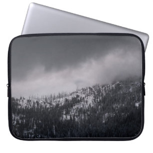 GRAYSCALE PHOTO OF TREE LAPTOP SLEEVE