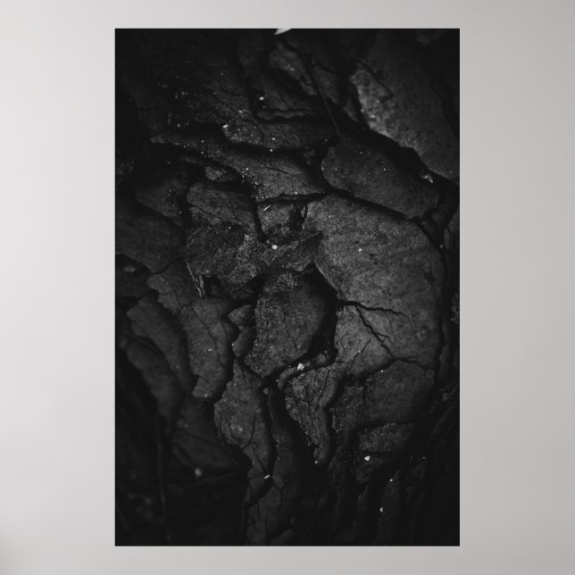 Grayscale photography of rock formation poster (Front)
