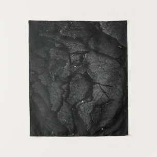 Grayscale photography of rock formation tapestry
