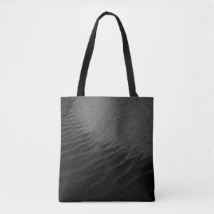 GRAYSCALE PHOTOGRAPHY OF SAND TOTE BAG
