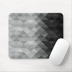 Grayscale triangle geometric squares pattern Greys Mouse Mat
