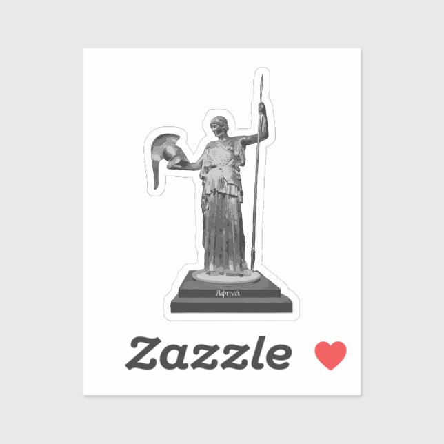 Grayscale Unbroken Bryn Mawr Athena sticker (Sheet)