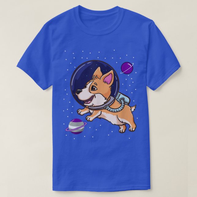 Grayseual Corgi In Space Grayseual Pride  T-Shirt (Design Front)