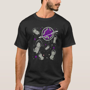 Graysexual Cat In Space Graysexual Pride T-Shirt
