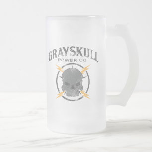 Grayskull Power Co. Frosted Glass Beer Mug