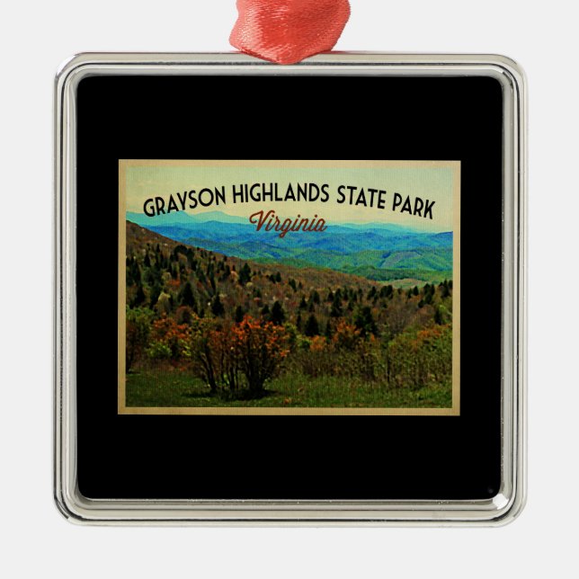 Grayson Highlands Virginia Metal Tree Decoration (Front)