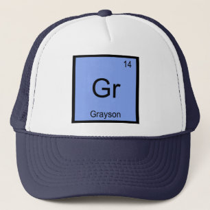 Grayson Name Chemistry Element Periodic Table Trucker Hat