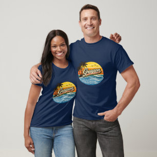 Grayson Retro Sunset Name Design T-Shirt