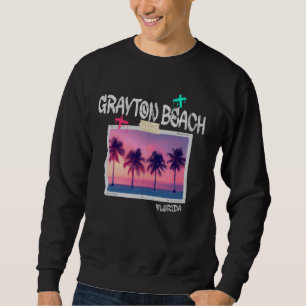 Grayton Beach Florida Retro Surfer Vintage Beach Sweatshirt