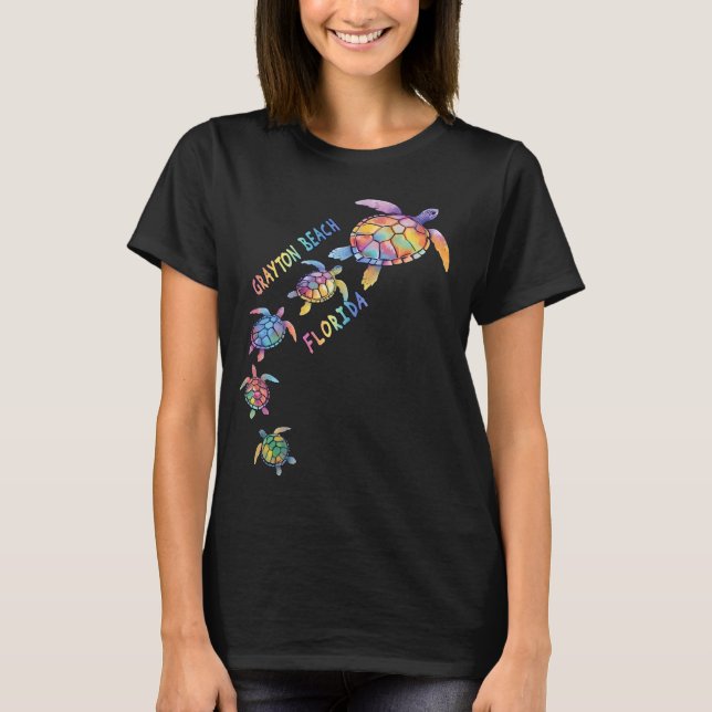 Grayton Beach Florida Sea Turtle Lover Beach Vacat T-Shirt (Front)