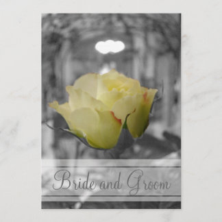 Graytones with Rose Monogram Invitation