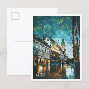 Graz Austria Beautiful Oil Paint Landscape  Postcard