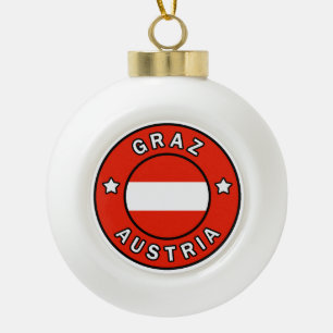 Graz Austria Ceramic Ball Christmas Ornament