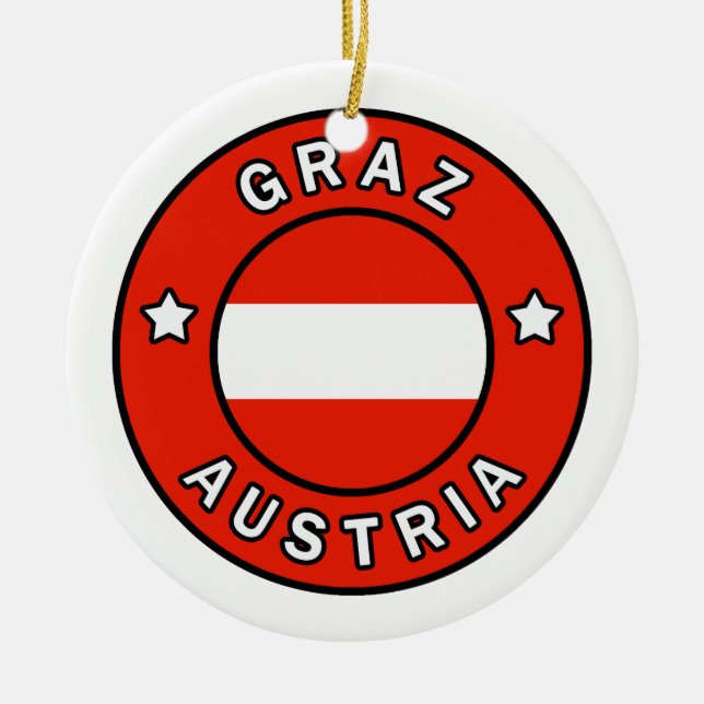Graz Austria Ceramic Tree Decoration (Front)