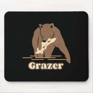 Grazer Fishing Bear Fat Brown Grizzly Beartober We Mouse Mat