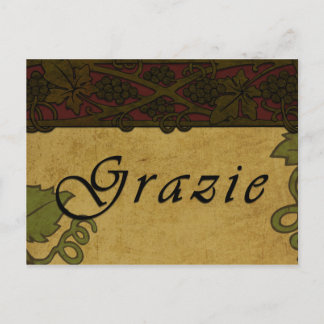 Grazie Grape Vines -Postcard Postcard