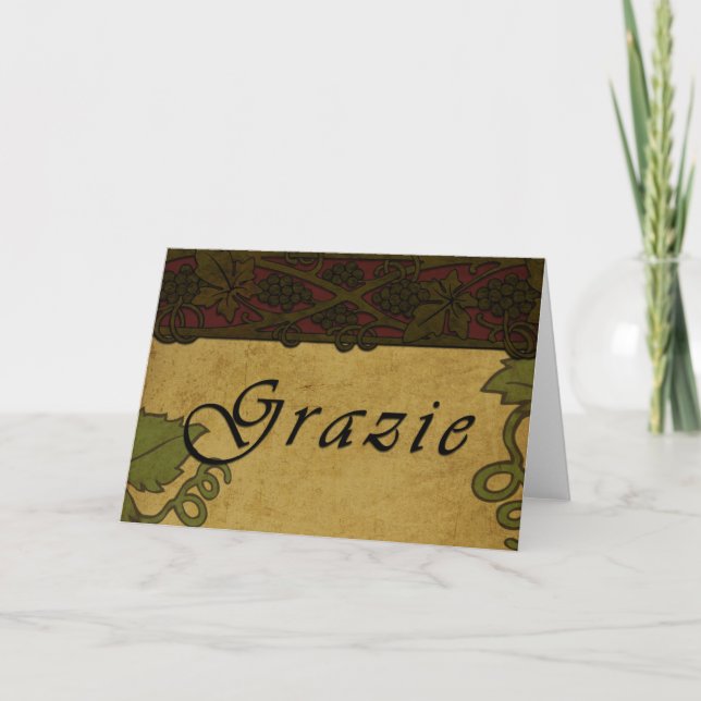 Grazie Grape Vines - Thank You Card (Front)