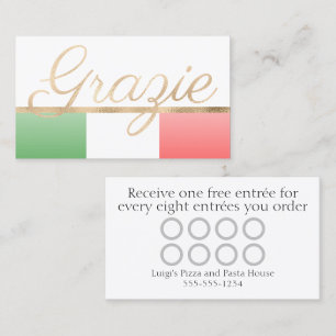 Grazie Italian Restaurant Loyalty Card