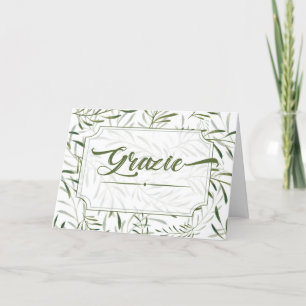 Grazie Italian Thank You Botanical Sage Green