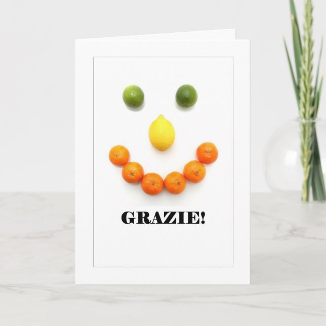 Grazie - Italian Thank You Limone Card (Front)